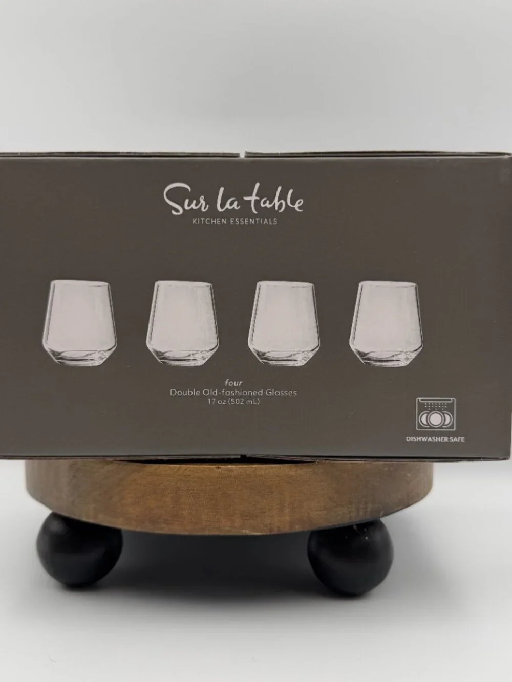 Sur La Table Kitchen Essentials Double Old-Fashioned Glasses 17oz Set of 4 NIB